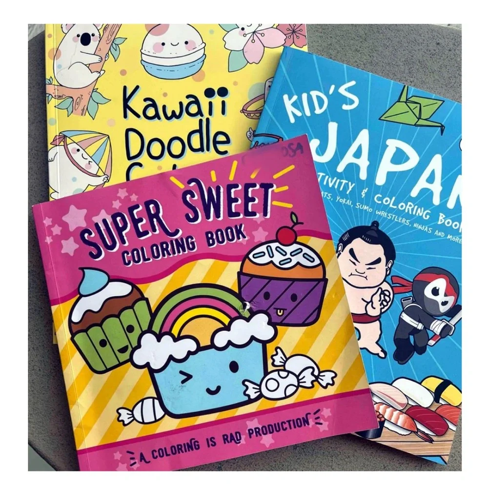 🆕 Set of 3 kids coloring & activity books, never used